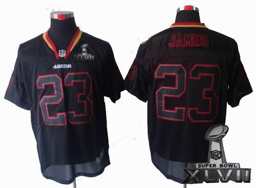 Nike San Francisco 49ers #23# LaMichael James Lights Out Black elite 2013 Super Bowl XLVII Jersey