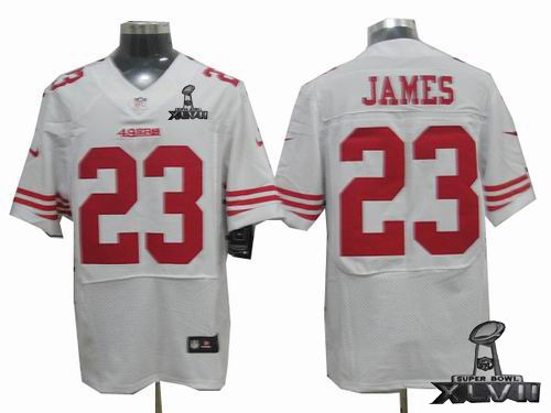 Nike San Francisco 49ers #23# LaMichael James white elite 2013 Super Bowl XLVII Jersey