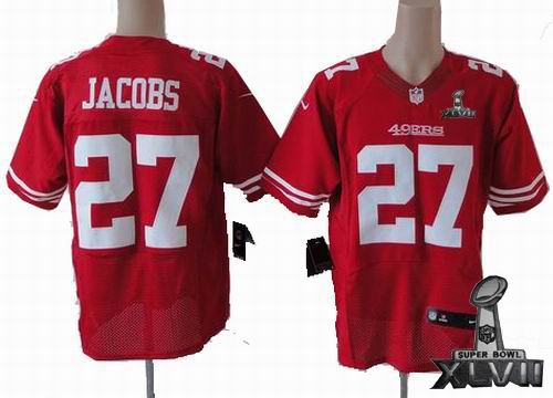 Nike San Francisco 49ers #27 Brandon Jacobs Elite Red 2013 Super Bowl XLVII Jersey