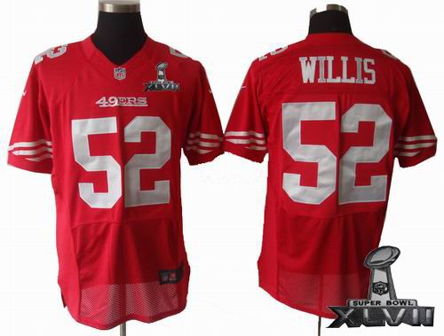 Nike San Francisco 49ers #52 Patrick Willis red Elite 2013 Super Bowl XLVII Jersey