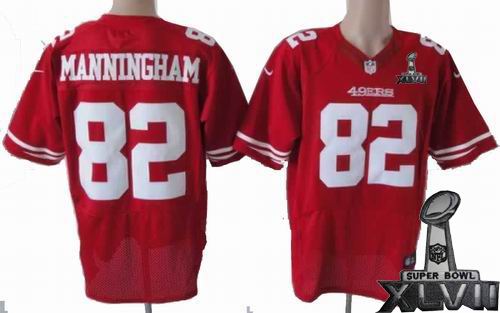 Nike San Francisco 49ers #82 Mario Manningham elite Red 2013 Super Bowl XLVII Jersey