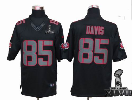 Nike San Francisco 49ers #85 Vernon Davis black Impact Limited 2013 Super Bowl XLVII Jersey
