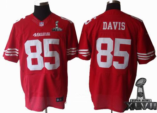 Nike San Francisco 49ers #85 Vernon Davis red elite 2013 Super Bowl XLVII Jersey