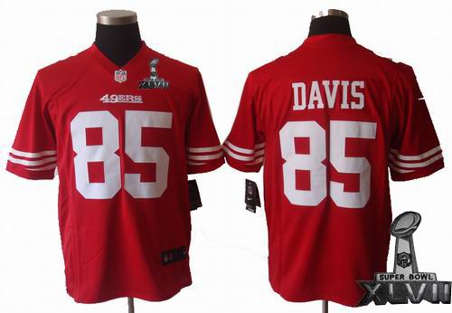 Nike San Francisco 49ers #85 Vernon Davis red game 2013 Super Bowl XLVII Jersey