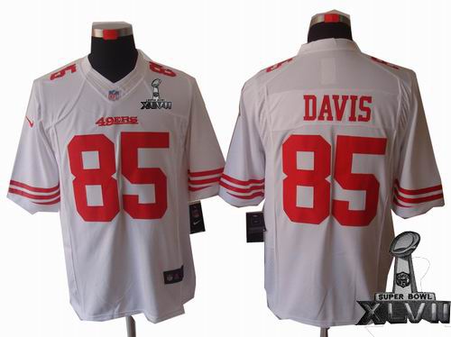 Nike San Francisco 49ers #85 Vernon Davis white limited 2013 Super Bowl XLVII Jersey