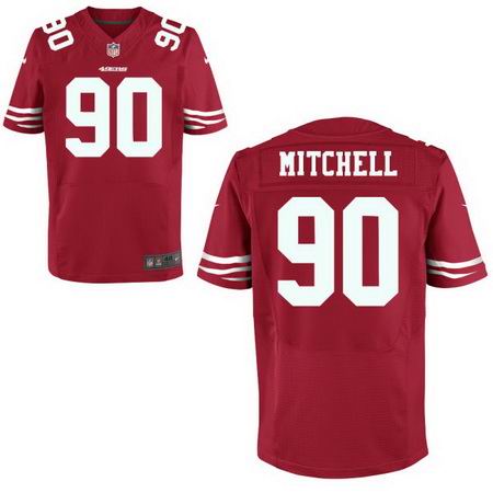 Nike San Francisco 49ers #90 Earl Mitchell Scarlet Red Elite Jersey