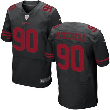 Nike San Francisco 49ers #90 Earl Mitchell Scarlet black Elite Jersey