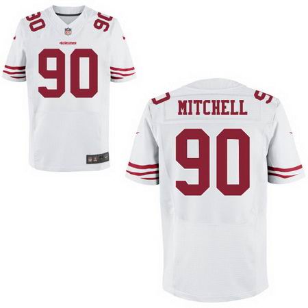 Nike San Francisco 49ers #90 Earl Mitchell Scarlet white Elite Jersey
