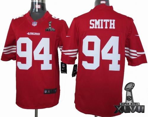 Nike San Francisco 49ers #94 Justin Smith red limited 2013 Super Bowl XLVII Jersey