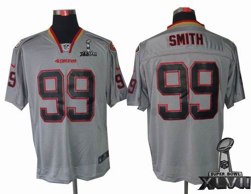 Nike San Francisco 49ers #99 Aldon Smith Lights Out grey elite 2013 Super Bowl XLVII Jersey