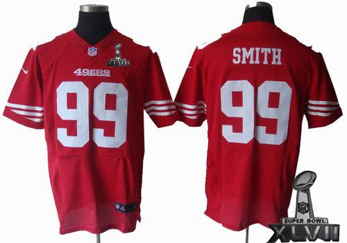 Nike San Francisco 49ers #99 Aldon Smith red Elite 2013 Super Bowl XLVII Jersey