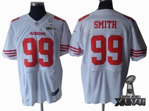 Nike San Francisco 49ers #99 Aldon Smith white Elite 2013 Super Bowl XLVII Jersey