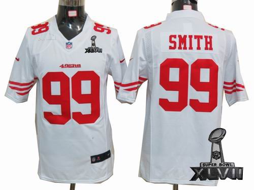 Nike San Francisco 49ers #99 Aldon Smith white limited 2013 Super Bowl XLVII Jersey