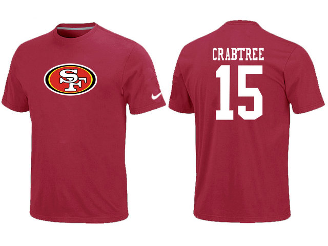 Nike San Francisco 49ers 15 CRABTREE Name & Number T-Shirt Red