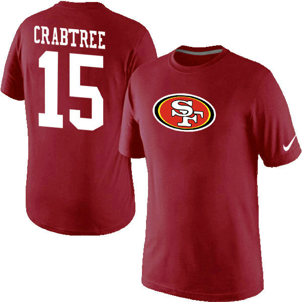 Nike San Francisco 49ers 15 CRABTREE Name & Number T-Shirt Red