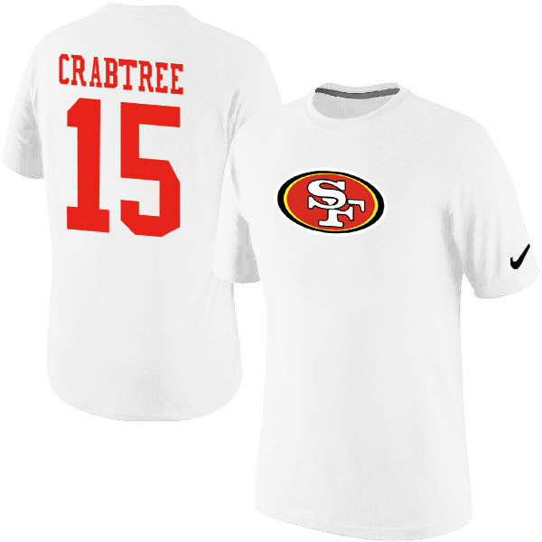 Nike San Francisco 49ers 15 CRABTREE Name & Number T-Shirt White