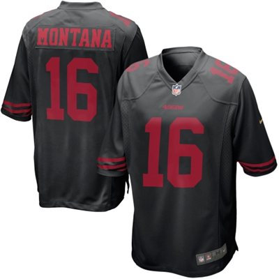 Nike San Francisco 49ers 16 Joe Montana Black Alternate Game Jersey