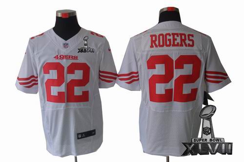 Nike San Francisco 49ers 22# Carlos Rogers White elite 2013 Super Bowl XLVII Jersey
