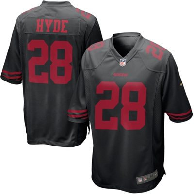 Nike San Francisco 49ers 28 Carlos Hyde Black Alternate Game Jersey