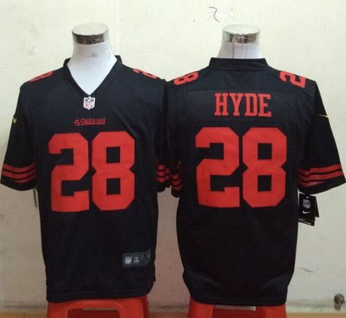 Nike San Francisco 49ers 28 Carlos Hyde Black Alternate NFL Game Jersey