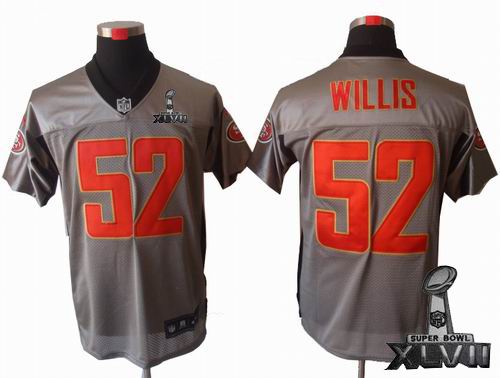 Nike San Francisco 49ers 52# Patrick Willis Gray shadow elite 2013 Super Bowl XLVII Jersey