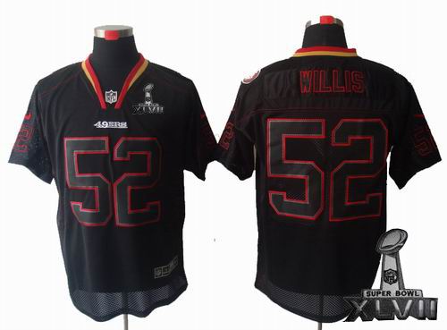 Nike San Francisco 49ers 52# Patrick Willis Lights Out Black elite 2013 Super Bowl XLVII Jersey