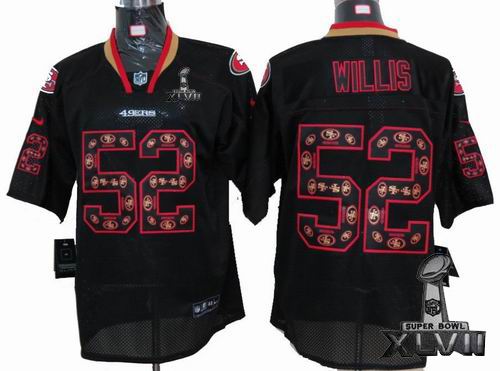 Nike San Francisco 49ers 52# Patrick Willis Lights Out Black elite special edition 2013 Super Bowl XLVII Jersey