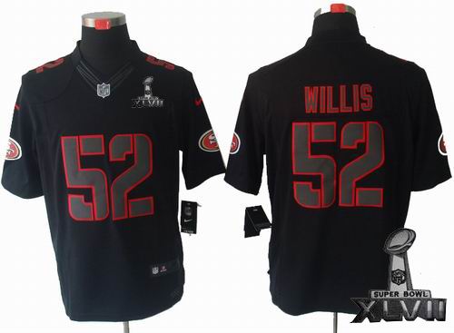 Nike San Francisco 49ers 52# Patrick Willis black Impact Limited 2013 Super Bowl XLVII Jersey