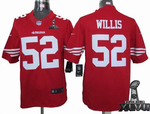Nike San Francisco 49ers 52# Patrick Willis red Limited 2013 Super Bowl XLVII Jersey
