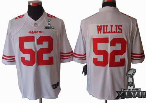 Nike San Francisco 49ers 52# Patrick Willis white Limited 2013 Super Bowl XLVII Jersey