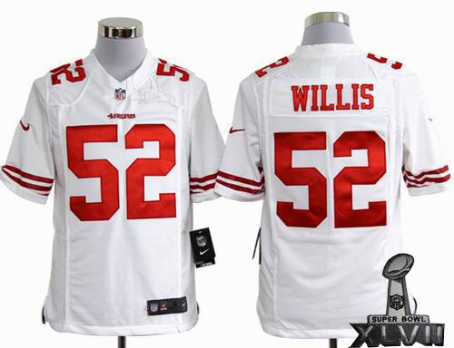 Nike San Francisco 49ers 52# Patrick Willis white game 2013 Super Bowl XLVII Jersey