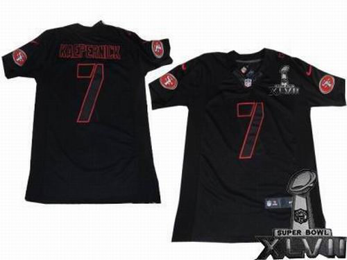 Nike San Francisco 49ers 7 Colin Kaepernick black elite 2013 Super Bowl XLVII Jersey