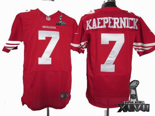 Nike San Francisco 49ers 7 Colin Kaepernick red elite 2013 Super Bowl XLVII Jersey