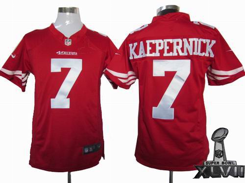 Nike San Francisco 49ers 7 Colin Kaepernick red game 2013 Super Bowl XLVII Jersey
