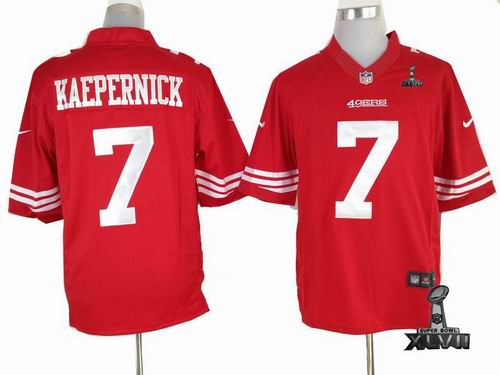 Nike San Francisco 49ers 7 Colin Kaepernick red limited 2013 Super Bowl XLVII Jersey