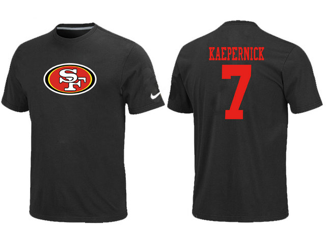 Nike San Francisco 49ers 7 Kaepernick Name & Number T-Shirt Black