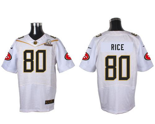 Nike San Francisco 49ers 80 Jerry Rice White 2016 Pro Bowl NFL Elite Jersey