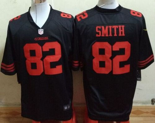 Nike San Francisco 49ers 82 Torrey Smith Black Alternate NFL Game Jersey