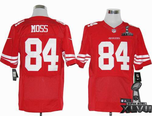 Nike San Francisco 49ers 84# Randy Moss red elite 2013 Super Bowl XLVII Jersey