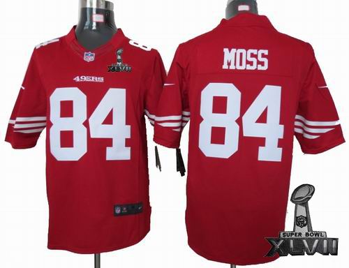 Nike San Francisco 49ers 84# Randy Moss red limited 2013 Super Bowl XLVII Jersey