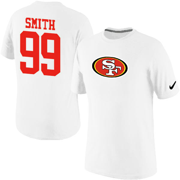 Nike San Francisco 49ers 99 SMITH Name & Number T-Shirt White