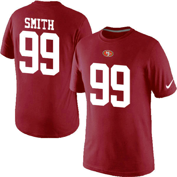 Nike San Francisco 49ers 99 SMITH Pride Name & Number T-Shirt Red