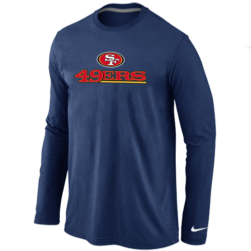 Nike San Francisco 49ers Authentic Logo Long Sleeve T-Shirt D.Blue