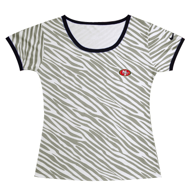 Nike San Francisco 49ers Chest embroidered logo women Zebra stripes T-shirt