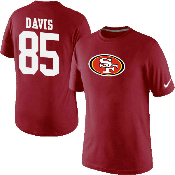 Nike San Francisco 49ers Vernon Davis Name & Number T-Shirt Red