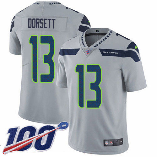 Nike Seahawks #13 Phillip Dorsett Grey Alternate Men's Stitched NFL 100th Season Vapor Untouchable Limited Jersey