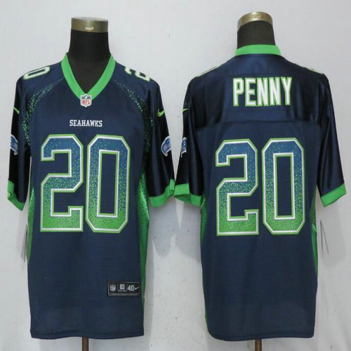 Nike Seahawks #20 Rashaad Penny Navy Drift Fashion Elite Jersey