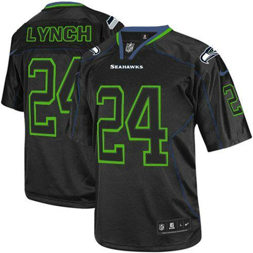 Nike Seahawks #24 Marshawn Lynch Lights Out Black Youth Stitched NFL Elite Jersey