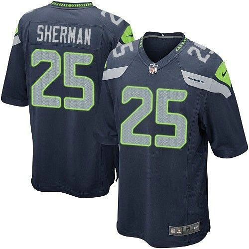 Nike Seahawks #25 Richard Sherman Steel Blue Team Color Youth Stitched NFL Elite Jersey