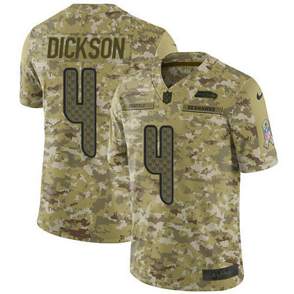 Nike Seahawks #4 Michael Dickson Camo Youth Stitched NFL Limited 2018 Salute to Service Jersey